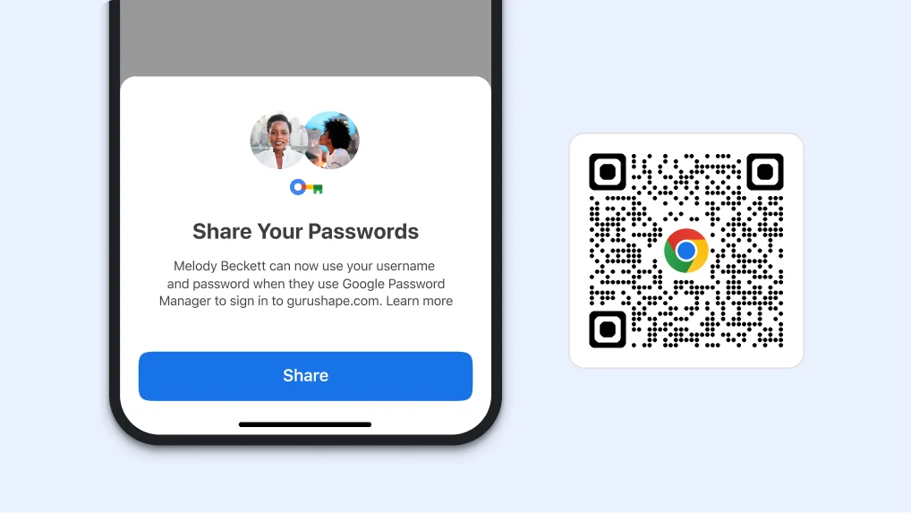 Share passwords on your phone 